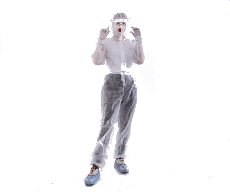 Комбінезон захисний з капюшоном одноразовий зі спанбонду розмір М